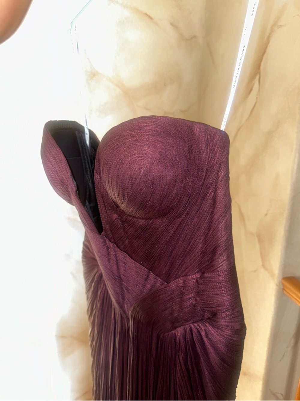 Maria Lucia Hohan Andora Pleated Strapless Gown - Picture 8 of 9
